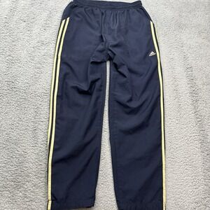 Adidas Track Pants Mens M Vintage Y2K Baggy Blue Zip Legs Stripes Streetwear